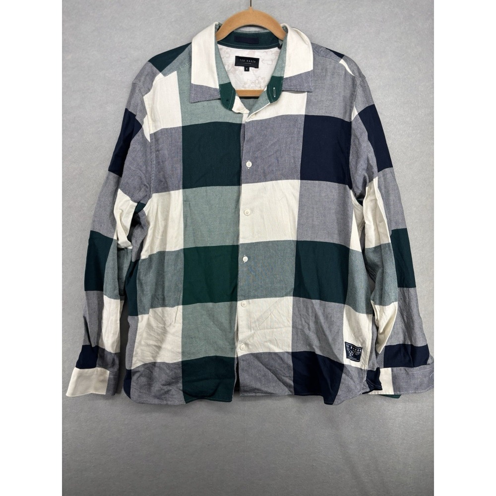 Ted Baker Mens Neetly Large Scale Check Shirt Size 6 (XL)